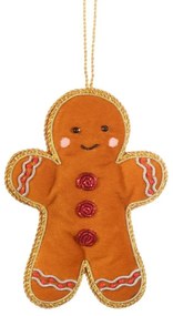 Текстилна ръчно изработена коледна украса 10 cm Gingerbread – Sass & Belle