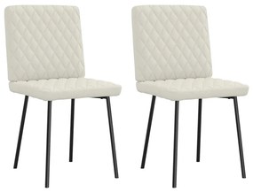 4101112 vidaXL Трапезни столове, 2 бр, кремави, кадифе