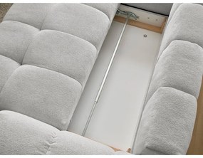 Светлосив шенилов сгъваем/с място за съхранение ъглов диван (ляв ъгъл/L форма) Everest – Bobochic Paris