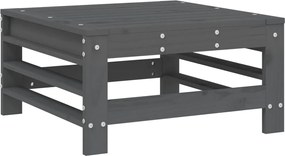 825620 vidaXL Градинска табуретка, сива, борово дърво масив