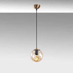 Висящо осветително тяло в златисто със стъклен абажур ø 15 cm Efe – Opviq lights