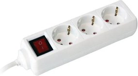 COMMEL Разклонител с копче БЯЛ 3x2P+E с кабел 5 метра / 1.5mm2  - C0816