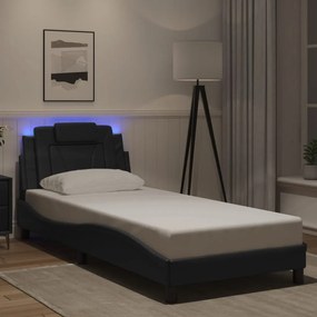 3213980 vidaXL Рамка за легло Viana с LED без матрак черна 80x200 см