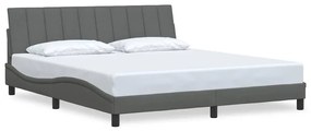 3310406 vidaXL Рамка за легло без матрак Hanko, тъмносива, 180x200 см, плат