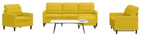 3278367 vidaXL Комплект дивани от 4 части с възглавници, жълт, кадифе