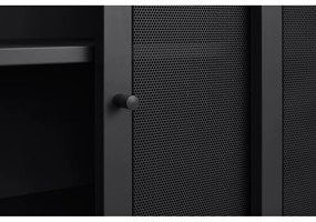 Черно метално шкафче с плъзгащи се врати 90x140x40 cm Veep – Unique Furniture