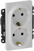 Legrand Двоен контакт ШУКО 16A детска защита цвят бял Valena Life - 753126