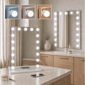 BRILAGI - Димируемо LED огледало за грим HOLLYWOOD LED/15W/230V 55x70 см бяло