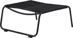 Черен градински шезлонг с табуретка за крака Boel - Bloomingville