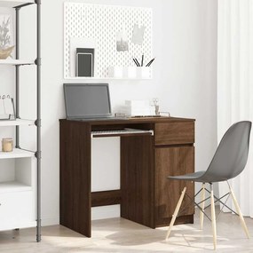 861829 vidaXL Бюро, кафяв дъб, 86x49x76 см, инженерно дърво