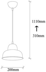 Висящо осветително тяло в златист цвят с метален абажур ø 20 cm Berceste – Opviq lights