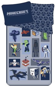 Детско спално бельо от микрофибър 140x200 cm Minecraft Emblematic - Jerry Fabrics