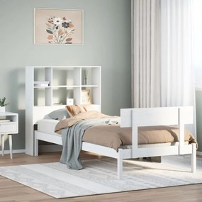 3321803 vidaXL Легло с етажерка за книги, без матрак, 90x200 см, бор масив