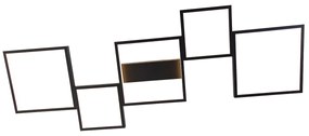 Таванна лампа черна с LED 3-степенна димируема 5-светлина - Lejo