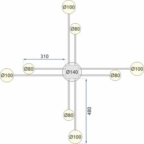 Лампа  APP523-8C, 8 раменна