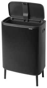 Кош за боклук Brabantia Bo Touch Hi 1001260, 60 л, Повдигнат, Плавно и безшумно отваряне, Черен мат