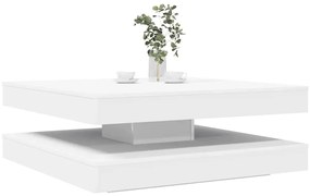3321351 vidaXL Маса за кафе Въртяща се на 360 градуса Бяло 90x90x34,5 cm