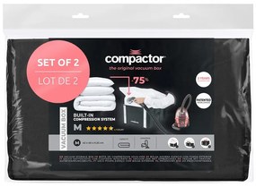 Вакуумни подсилени текстилни кутии за съхранение на дрехи в комплект 2 бр. 42x25x25 cm Black Edition – Compactor