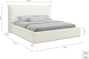 Теракотено двойно легло 140x200 cm тапицирано с място за съхранение с включена подматрачна рамка Esala – Makamii