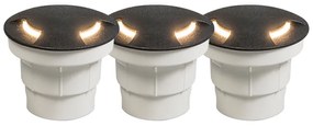 Комплект от 3 външни прожектора за земя черен с LED IP67 - Ceci 2