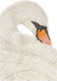 Кремав ръчно изработен памучен детски килим подходящ за пране 100x120 cm Swan – Lorena Canals