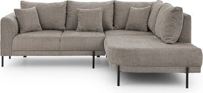 Кафяво-сив шенилов ъглов диван (десен ъгъл/L форма) Mauris – Ropez