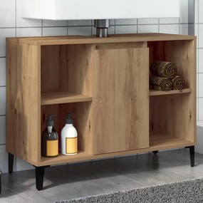 857136 vidaXL Шкаф за мивка Artisan Oak 80x33x60 cm Инженерна дървесина