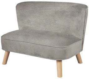 Детски диван от светлосиво кадифе 70 см Lil Sofa - Roba