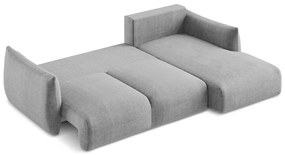 Светлосив сгъваем ъглов диван (десен ъгъл) Leila – Makamii