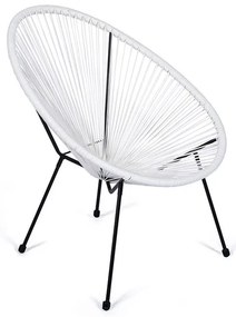 Бял градински фотьойл от изкуствен ратан Avocado - Bonami Selection