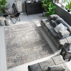Дизайнерски модерен килим с шарка в кафяви нюанси  Ширина: 80 см | Дължина: 150 см