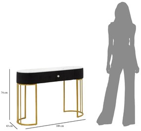 Конзолна маса в черно и златно 43x100 cm Montpellier - Mauro Ferretti