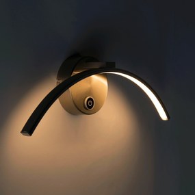 Модерна стенна лампа стомана с LED с сензорен димер - Arch