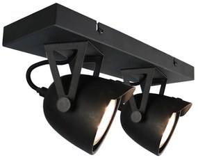 Черна стенна лампа Spot Moto Cap Dos - LABEL51