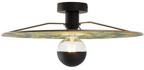 Таванна лампа черна плоска абажур с дизайн на паун 45 см - Combi