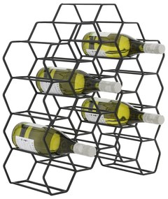 Черна метална стойка за вино за 12 бутилки Salbris - Light &amp; Living