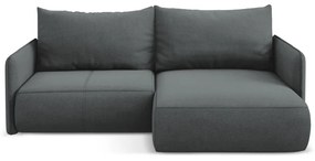 Сив разтегателен ъглов диван с място за съхранение (десен ъгъл) Nanea – Makamii