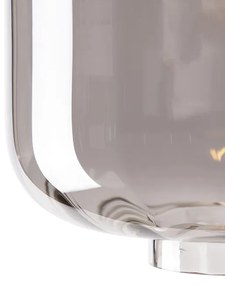 Дизайнерски таванна лампа черна с опушено стъкло - Qara