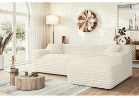 Кремав ъглов диван от рипсено кадифе (десен ъгъл) Martin – Ropez