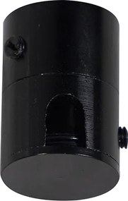 Висяща лампа черна с червен абажур и златист интериор 35 см 3 светлини - Cava