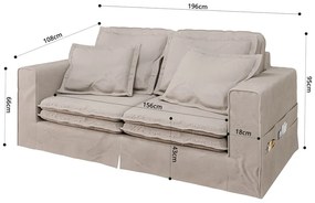 Светлокафяв диван 196 cm Nora – Ropez