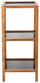 Стъклен рафт за баня в черен и естествен цвят 36x79 cm Fondi - Wenko