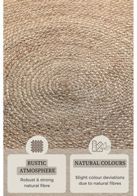 Сиво-бежов двустранен ютен кръгъл килим ø 100 cm Braided Grey – Hanse Home