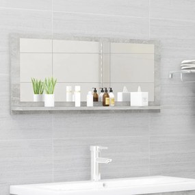 804584 vidaXL Огледало за баня, бетонно сиво, 90x10,5x37 см, ПДЧ