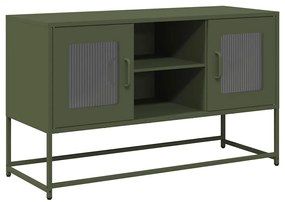 853384 vidaXL ТВ шкаф, маслиненозелен, 100,5x39x60,5 см, стомана