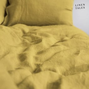 Жълт ленен чаршаф за двойно легло 200x220 cm - Linen Tales