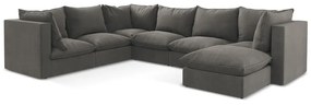 Тъмносив ъглов диван (ляв ъгъл/U форма) Manao – Makamii
