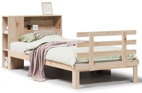 3322733 vidaXL Легло с рафтове за книги, без матрак, 90x200 см, бор масив