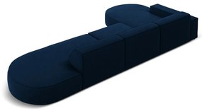 Ъглов диван от синьо кадифе (ляв ъгъл) Jodie - Micadoni Home