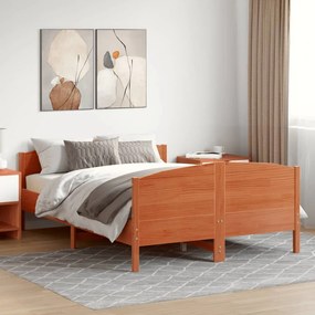 3216172 vidaXL Рамка за легло без матрак, восъчнокафяв, 150x200 см, бор масив